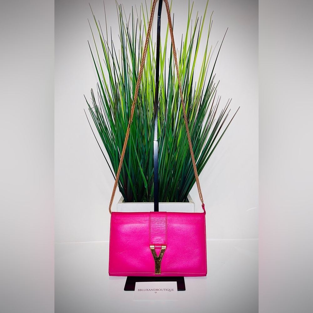 Saint Laurent Pink Y-Linea Shoulder Bag